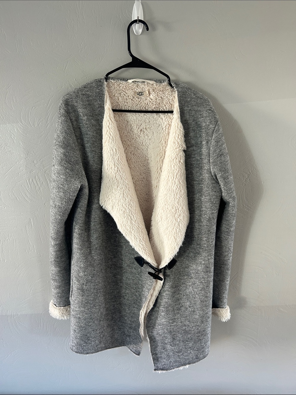 Ugg Grey Sherpa Fuzzy Jacket Cardigan